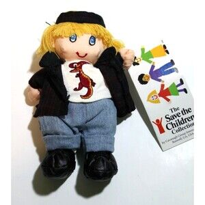 Save the Children Cavanagh Erik Sweden Bean Bag Plush Doll Blue Eyes Vintage Boy